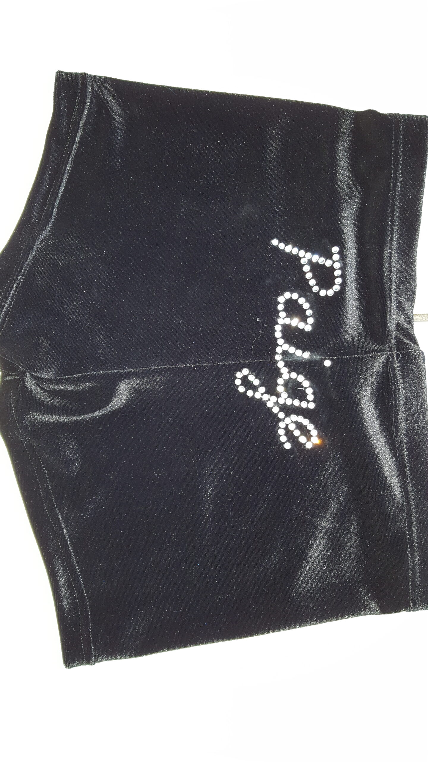 Black Velour Shorts Personalised - Image 2